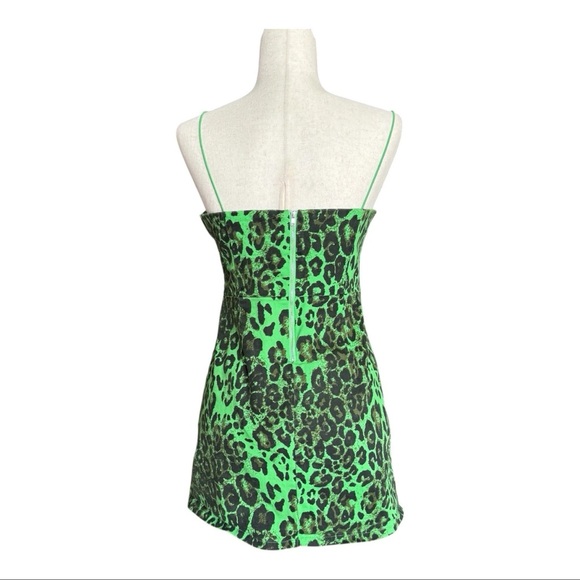 Valfre Green and Black Fitted Sleeveless Camisole Mini Dress - Picture 4 of 9